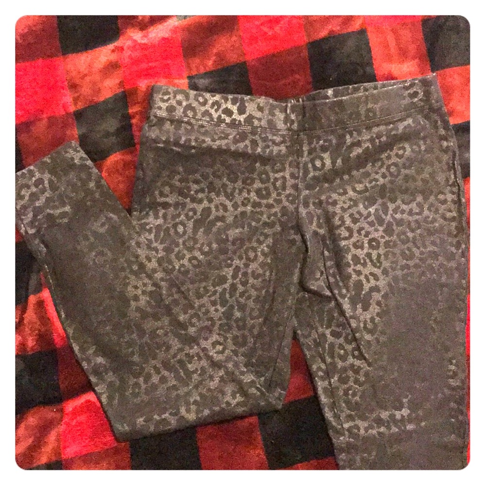 Express Black Animal Print Leggings Sz Large